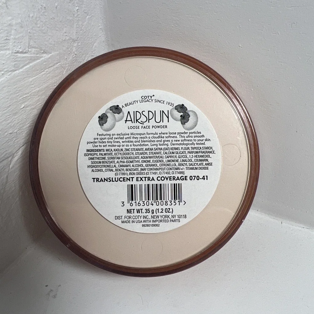 Airspun Loose Face Powder - 070-041 Translucent Extra Coverage by Coty - 1.2 oz